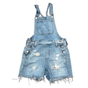 Madewell Women Size XS Cotton Denim Shortalls Bib Jean Overall Shorts